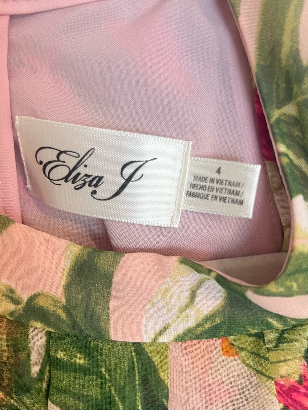 Eliza J Pink Floral Halter Wide-Leg Jumpsuit -missing waist belt - Picture 10 of 11